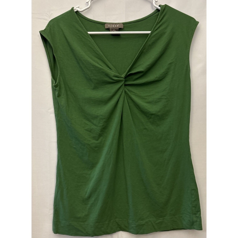 Women's‎ Green Kenar Sleeveless Twist Knot Blouse Tank Top LG